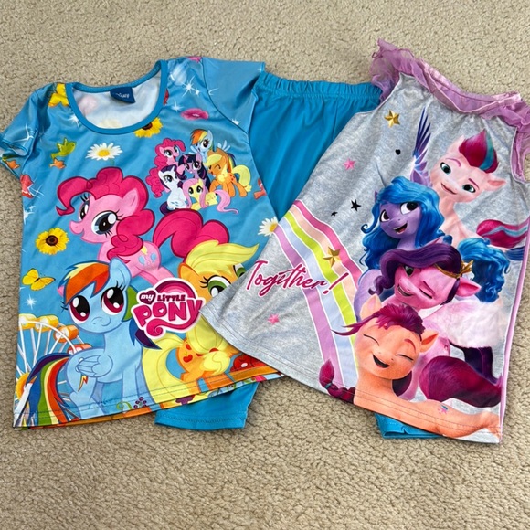 My Little Pony Pajama Set Blue and Gray Whimsical Design - Size 2T - Picture 1 of 8